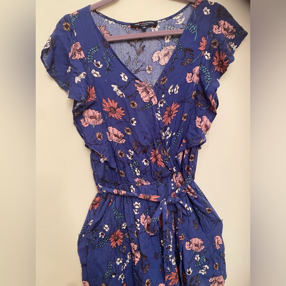 One Clothing Purple Floral Romper